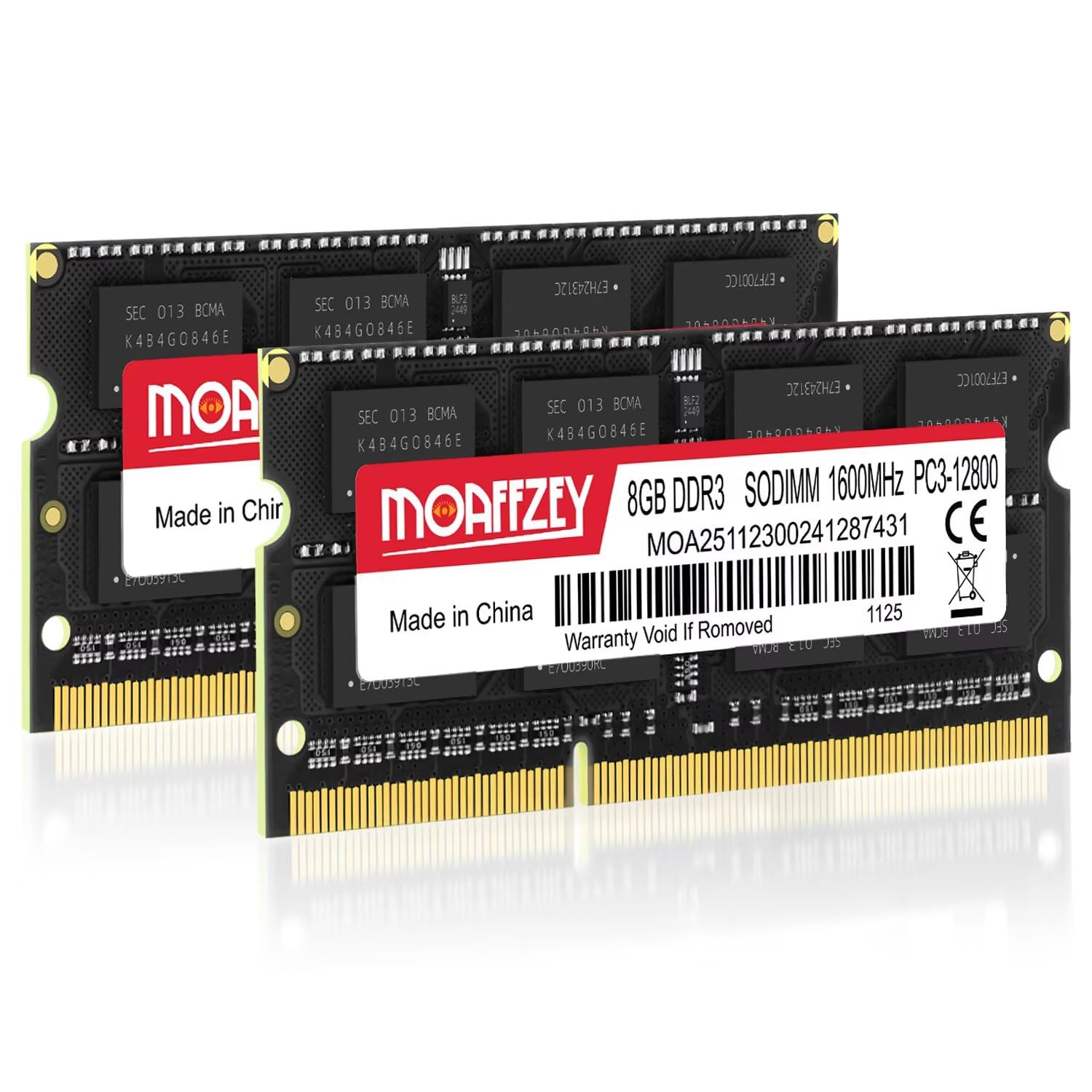 Amazon.co.jp: Moaffzey 16GB (2x8GB) DDR3 RAM 1600MHz PC3-12800